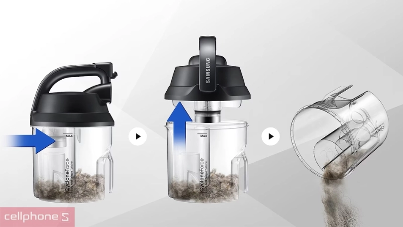 Máy hút bụi Samsung VC21K5170HG/SV dạng hộp công suất mạnh mẽ, không lo tắc nghẽn