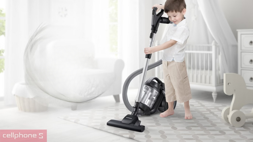 Máy hút bụi Samsung VC21K5170HG/SV dạng hộp công suất mạnh mẽ, không lo tắc nghẽn