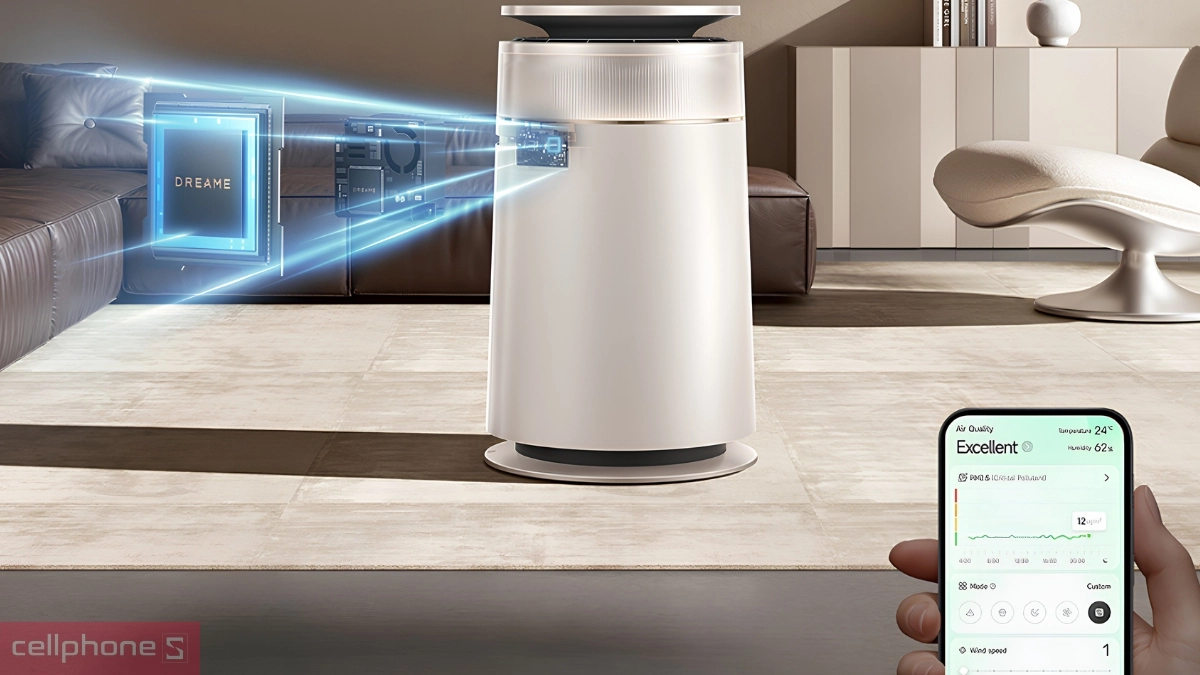 Máy lọc không khí Dreame FP10 theo dõi chất lượng không khí và điều khiển từ xa qua ứng dụng Dreamehome