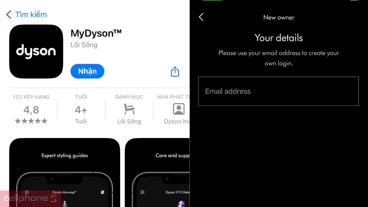 Hướng dẫn kết nối app với máy lọc không khí Dyson Purifier Cool PC2 De-NOx TP12