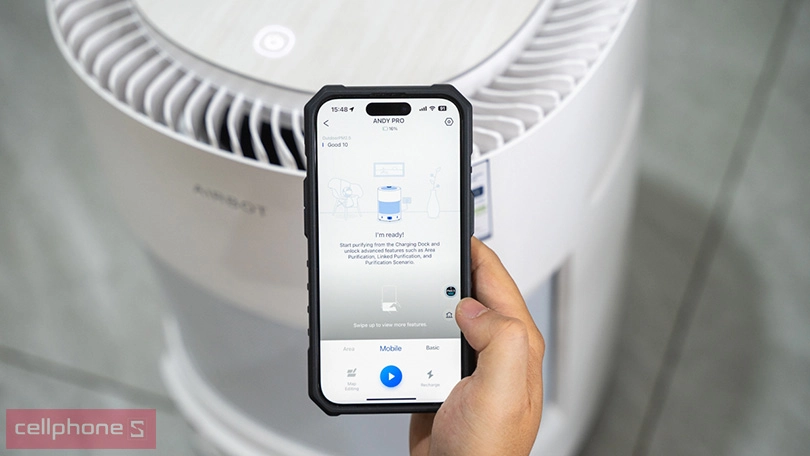 Robot lọc không khí Ecovacs Airbot Andy Pro - Công suất lọc lớn, vận hành êm ái