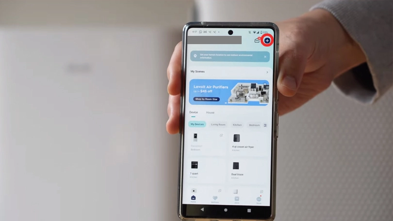 Hướng dẫn kết nối máy lọc không khí chống dị ứng thú cưng Levoit Vital 200S với smartphone