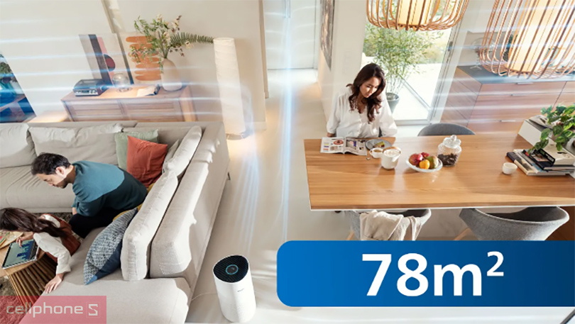 Máy lọc không khí Philips AC1715/20- Bộ lọc bụi 3 lớp, lượng gió thổi 300 m³/h