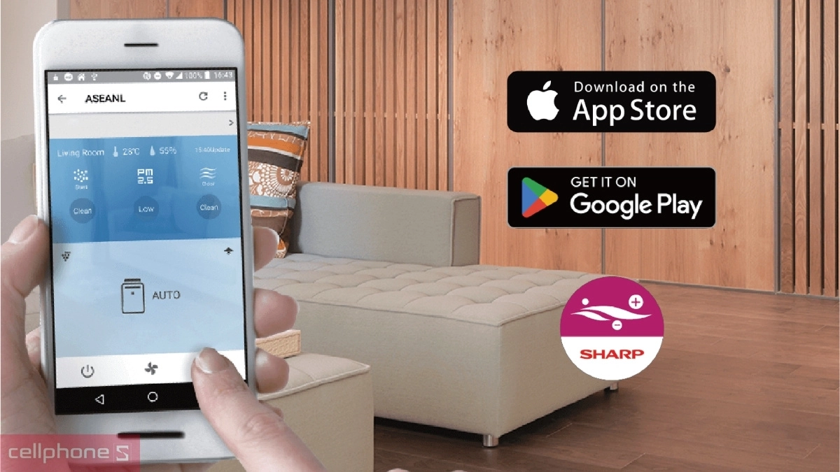 Hướng dẫn kết nối máy lọc không khí Sharp FP-S42V-L với điện thoại