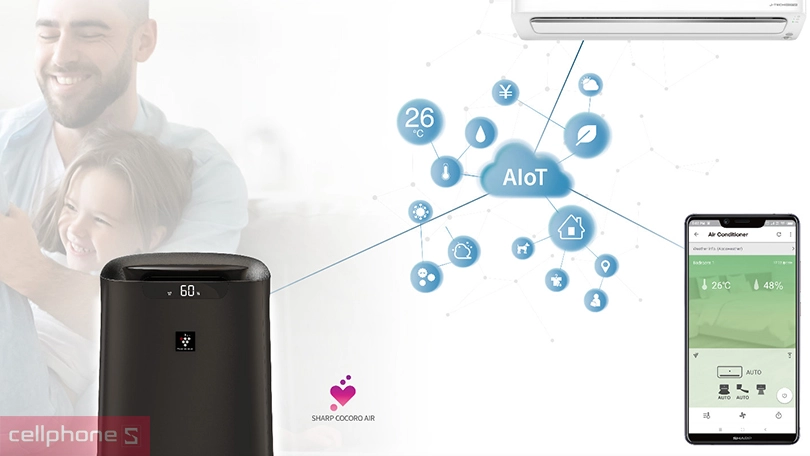 Máy tạo ion - lọc không khí và tạo ẩm Sharp KI-L80V-T