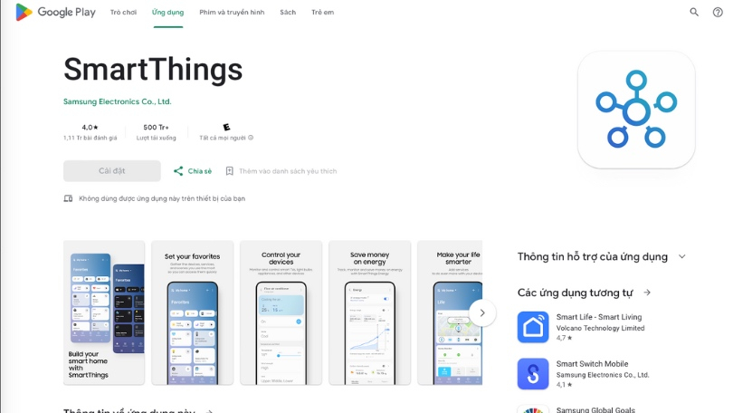 Hướng dẫn cách kết nối máy lọc không khí Samsung AX60R5080WD/SV với ứng dụng