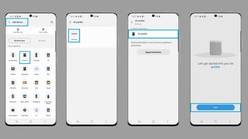 Hướng dẫn cách kết nối máy lọc không khí Samsung AX60R5080WD/SV với ứng dụng