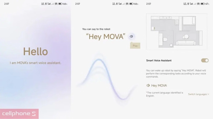 Điều khiển robot hút bụi Mova Z50 Ultra