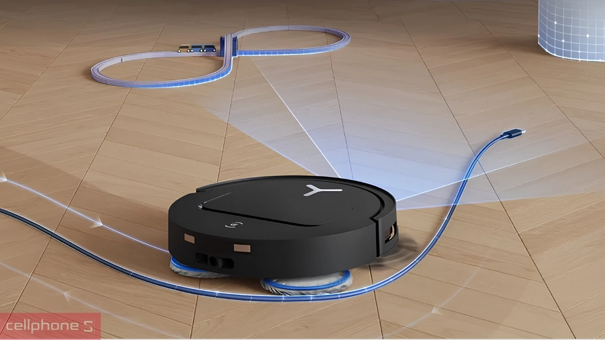 Robot hút bụi lau nhà Ecovacs Deebot T50 Pro Gen 2 sử dụng chổi cuốn chữ V hạn chế tóc rối