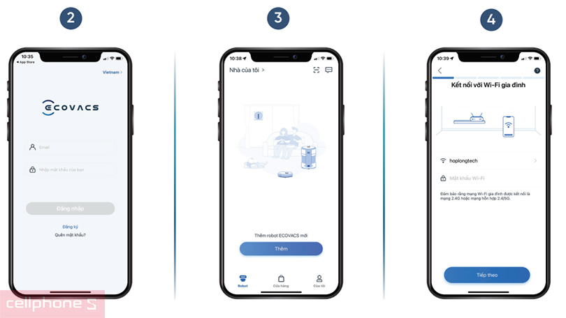 Hướng dẫn cách kết nối robot Ecovacs Deebot T10 Omni với app Ecovacs Home