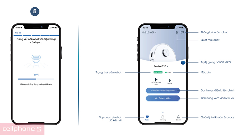 Hướng dẫn cách kết nối robot Ecovacs Deebot T10 Omni với app Ecovacs Home