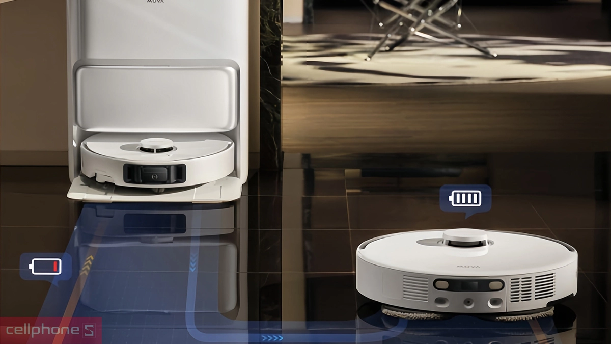 Thời lượng pin robot hút bụi Mova 