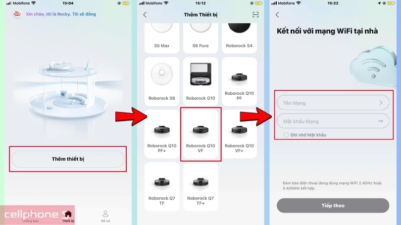 Hướng dẫn kết nối Robot hút bụi lau nhà Roborock Q10 VF với app