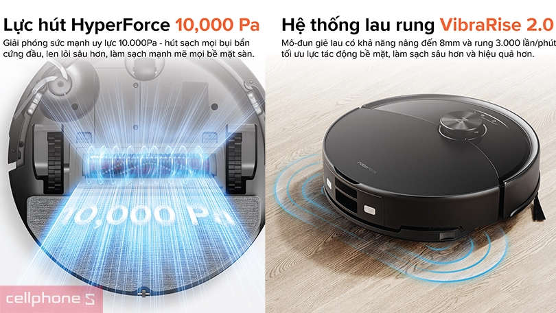 Robot hút bụi lau nhà Roborock Q10 VF Plus – Dọn dẹp sạch với tính năng hiện đại