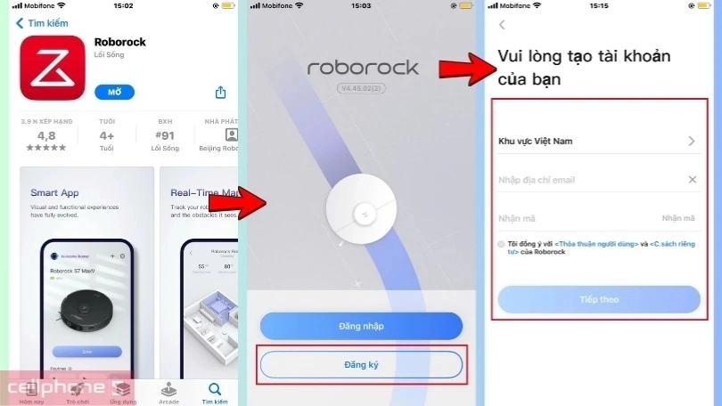 Hướng dẫn kết nối robot hút bụi lau nhà Roborock Q10 VF Plus với điện thoại