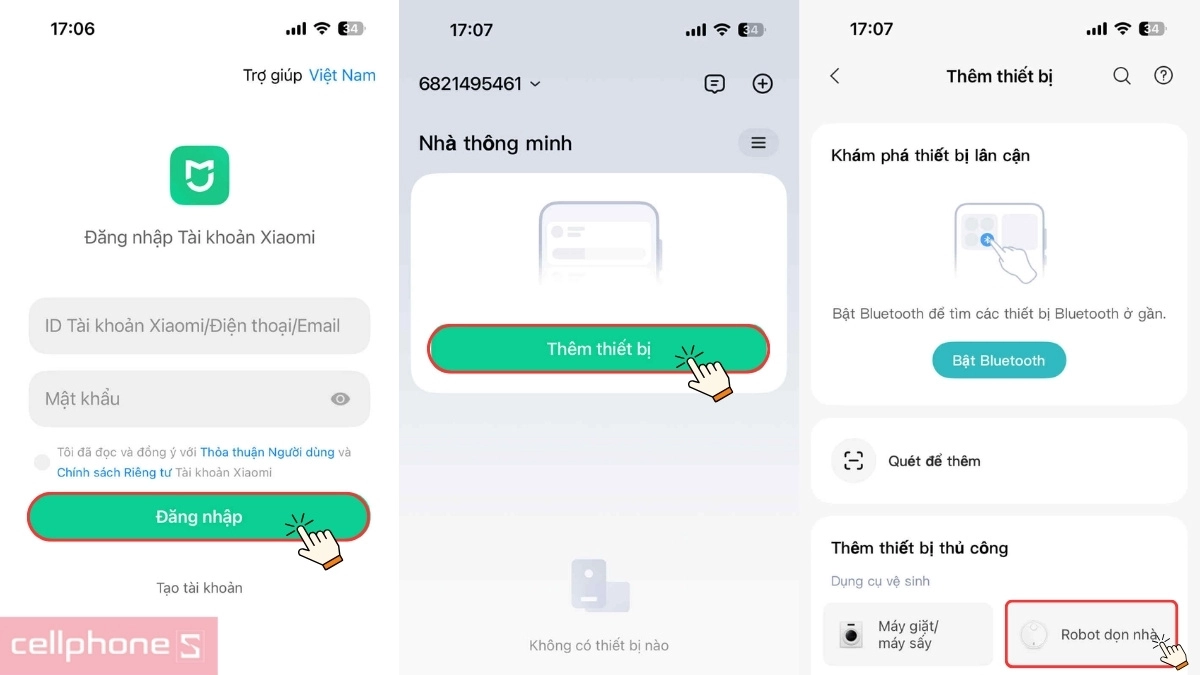 Hướng dẫn kết nối Xiaomi Vacuum Mop 5 Pro với ứng dụng Mi Home/Xiaomi Home