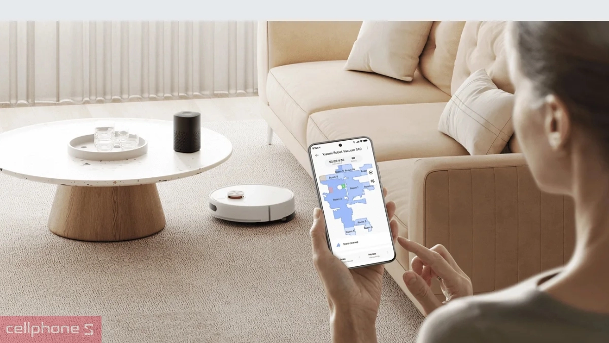Khả năng kết nối và hỗ trợ điều khiển qua app của robot hút bụi Xiaomi Vacuum S40 Pro