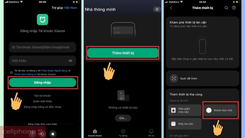 Hướng dẫn kết nối robot hút bụi Xiaomi Vacuum S40C với app