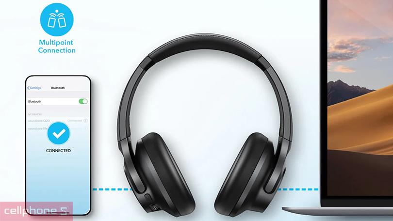 Đàm thoại tai nghe chụp tai chống ồn Anker Soundcore Q20I gen 2 A3004CD