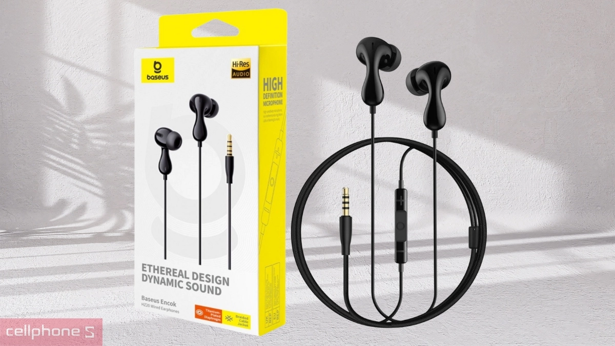 Tai nghe có dây Baseus Encok HZ20 Jack 3.5 - Âm thanh Hi-Res sống động