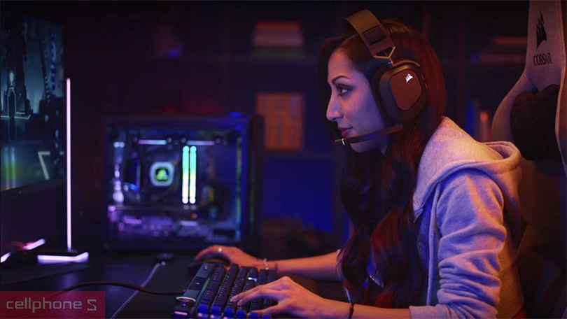 Tai nghe chụp tai Corsair HS80 - Chất âm siêu sống động, thoải mái kết nối