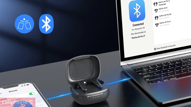 Kết nối tai nghe Earfun Air Pro 3