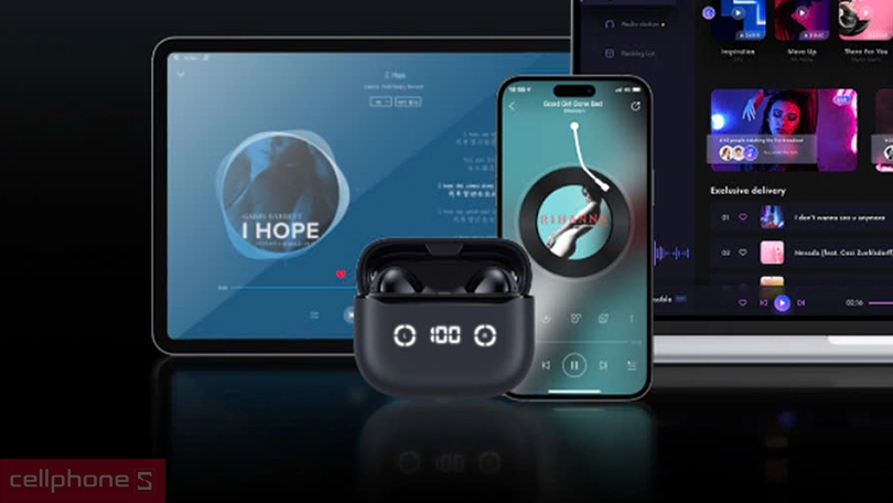 Mic đàm thoại, pin của tai nghe Bluetooth Havit TW984