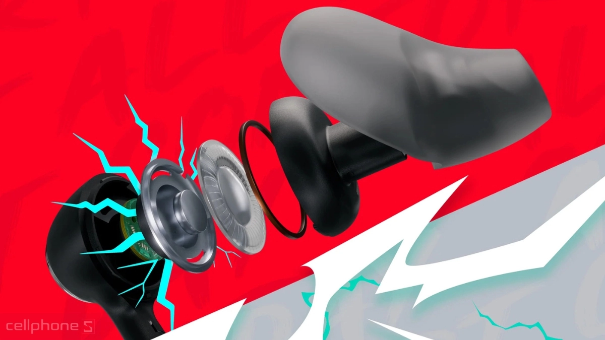 Màng loa 14mm trên tai nghe gaming HyperX Cloud Earbuds 3 tái hiện âm thanh ấn tượng