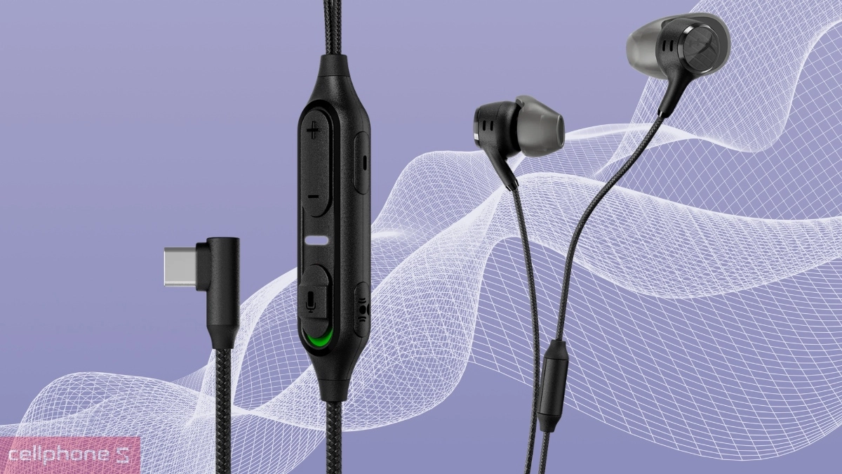 Cổng USB-C góc 90 độ của Tai nghe Gaming HyperX Cloud Earbuds 3 S truyền âm rõ ràng liền mạch
