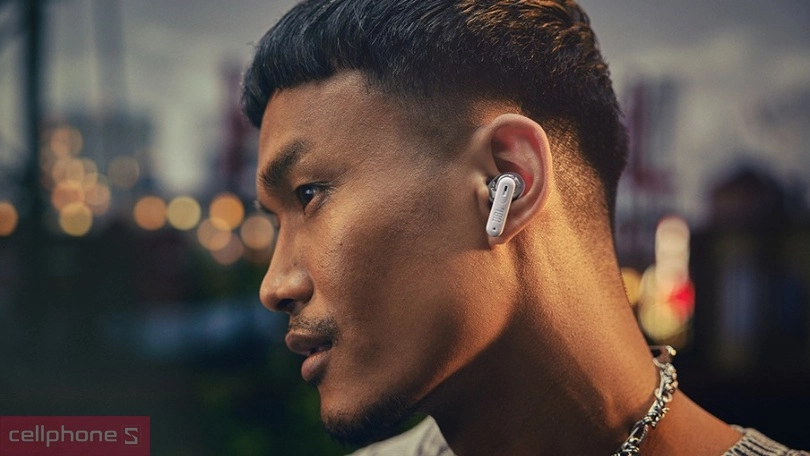 Đàm thoại trên tai nghe không dây JBL Tune Beam 2 Ghost