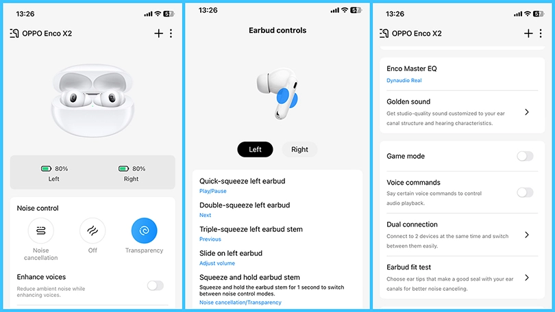 Khả năng kết nối trên tai nghe Oppo Enco X2