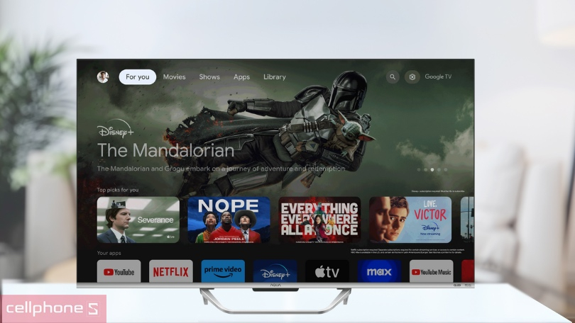 Thiết kế Google Tivi Aqua QLED AQT65S800UX 4K 65 inch