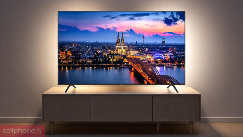 Thiết kê, kích thước hiển thị của Google Tivi Aqua AQT70K800UX QLED 4K 70 inch