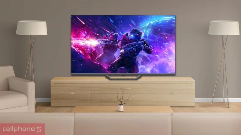 Thiết kế, kích thước Google Tivi Aqua QLED AQT50S80EUX 4K 50 inch