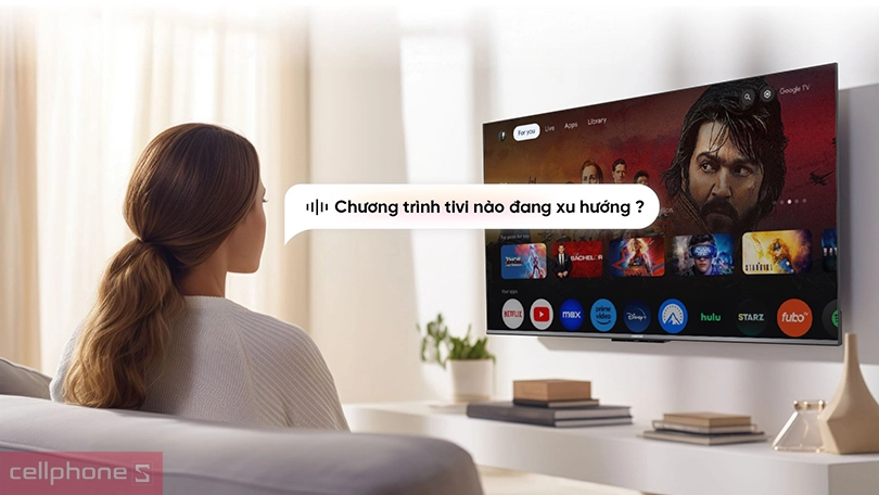 Trợ lý ảo Google Tivi Coocaa 4K QLED 55 inch 55Y73 Pro