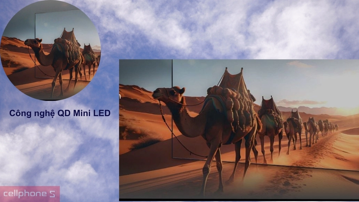 Công nghệ hiển thị sắc nét của Google Tivi Coocaa QD-Mini LED 55V75 4K 55 inch