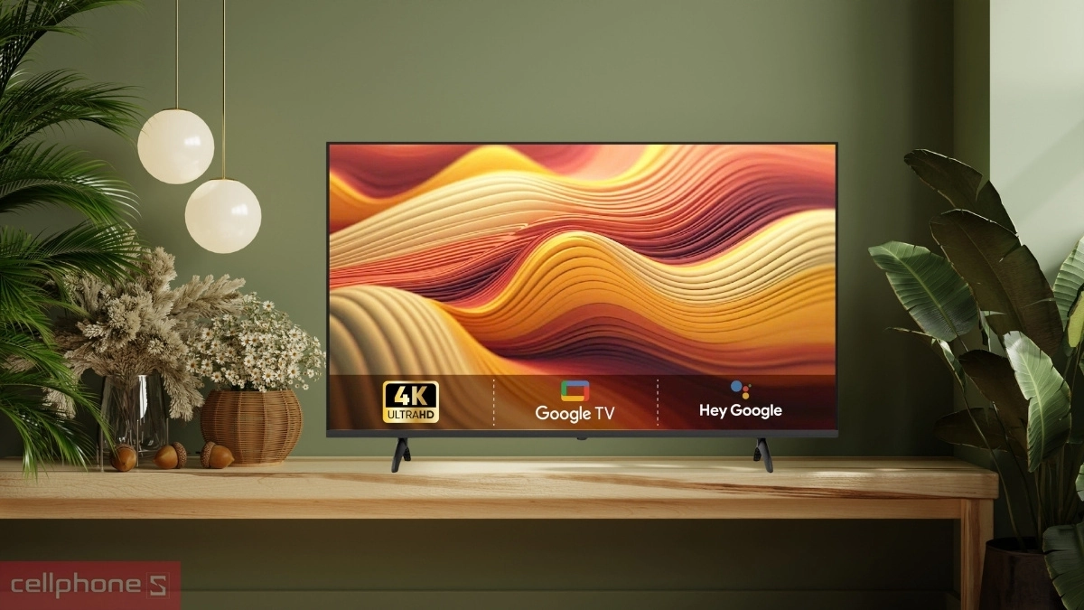 Thiết kế, kích thước hiển thị của Google Tivi Coocaa QLED 4K 55 inch 55Y68 PRO 2025