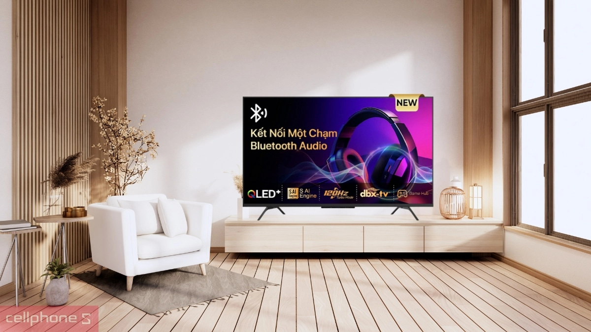 Thiết kế Google Tivi Coocaa QLED 4K 55 inch 55Y84 Pro 2025