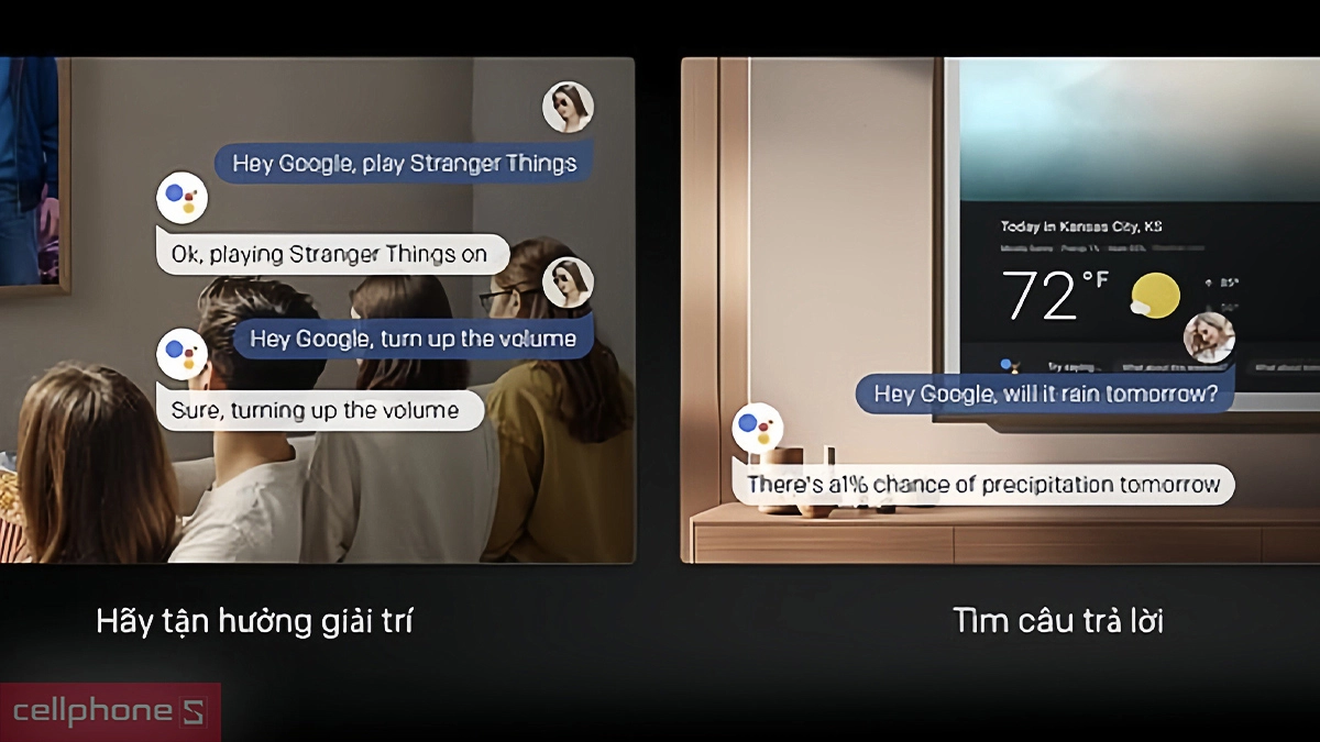 Điều khiển không chạm với Google Assistant