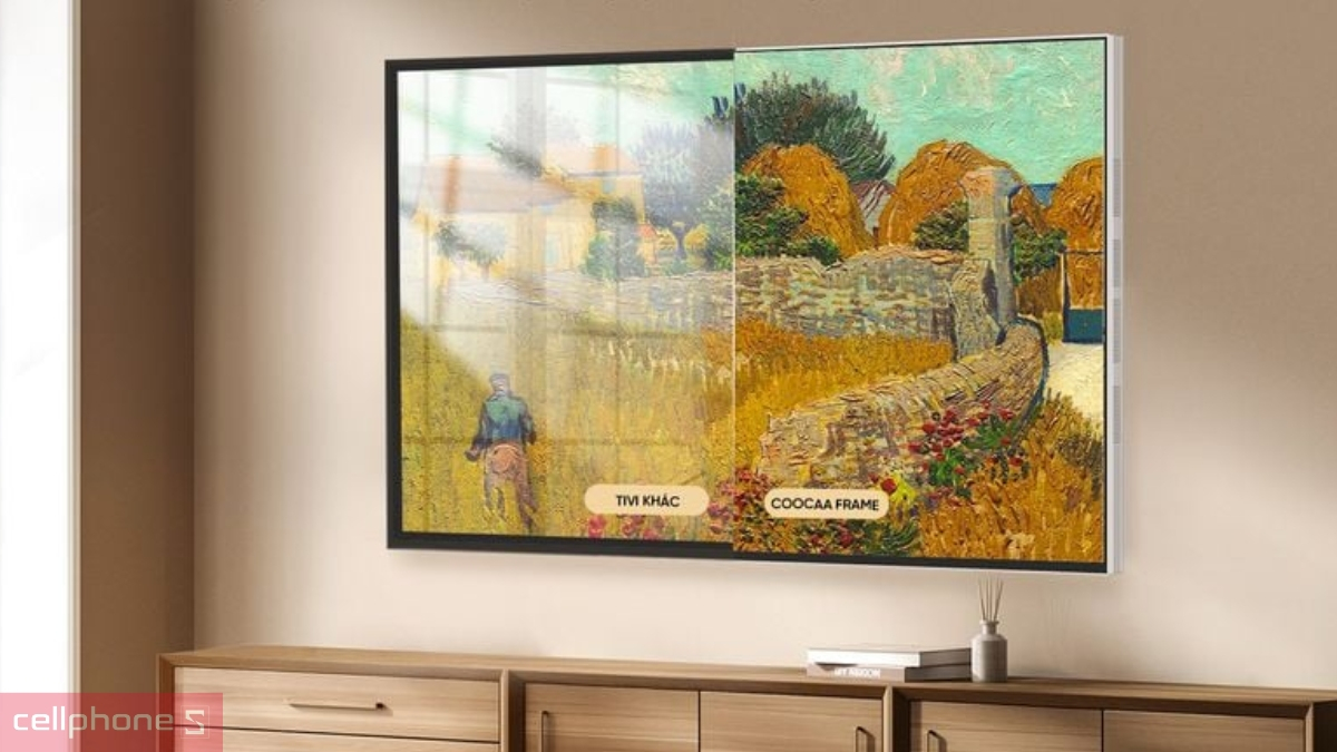Thiết kế Tivi Coocaa khung tranh QLED 4K 75 inch 75LN8000G 2025