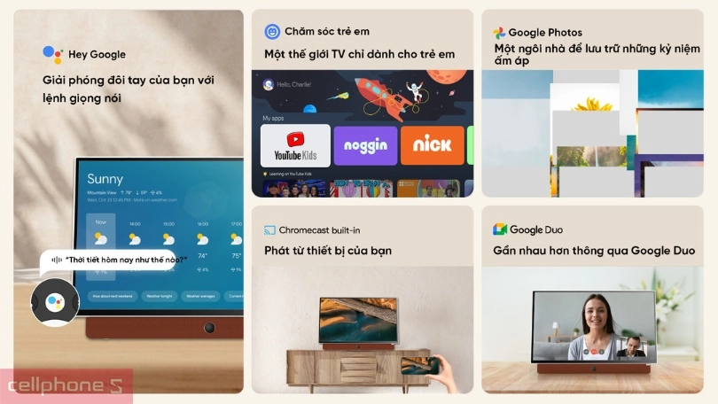 Trợ lý ảo trên Google Tivi Coocaa 2K 24 inch 24LP6000G