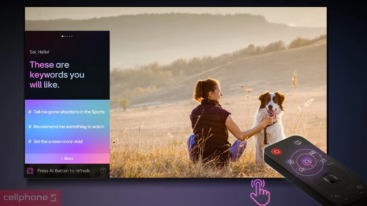 Điều khiển Smart tivi LG UHD 4K 43 inch 43UA8055PSA dễ dàng với AI