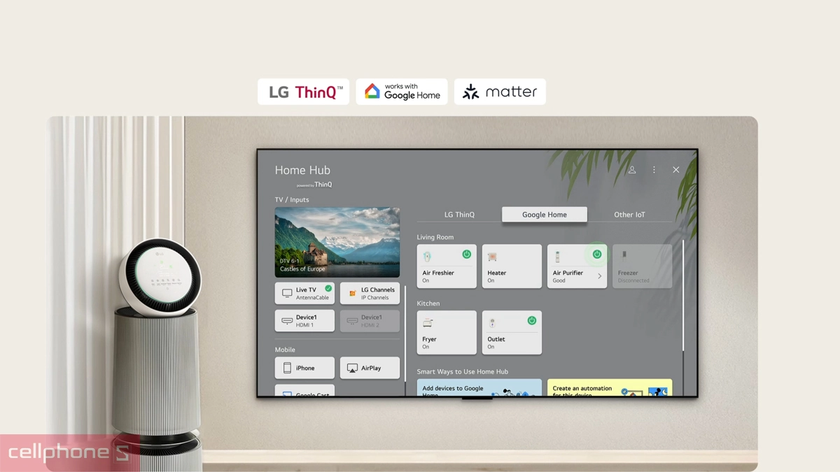 Điều khiển thông minh với AI trên Smart Tivi LG UHD 4K 50 inch (50UA8055PSA)