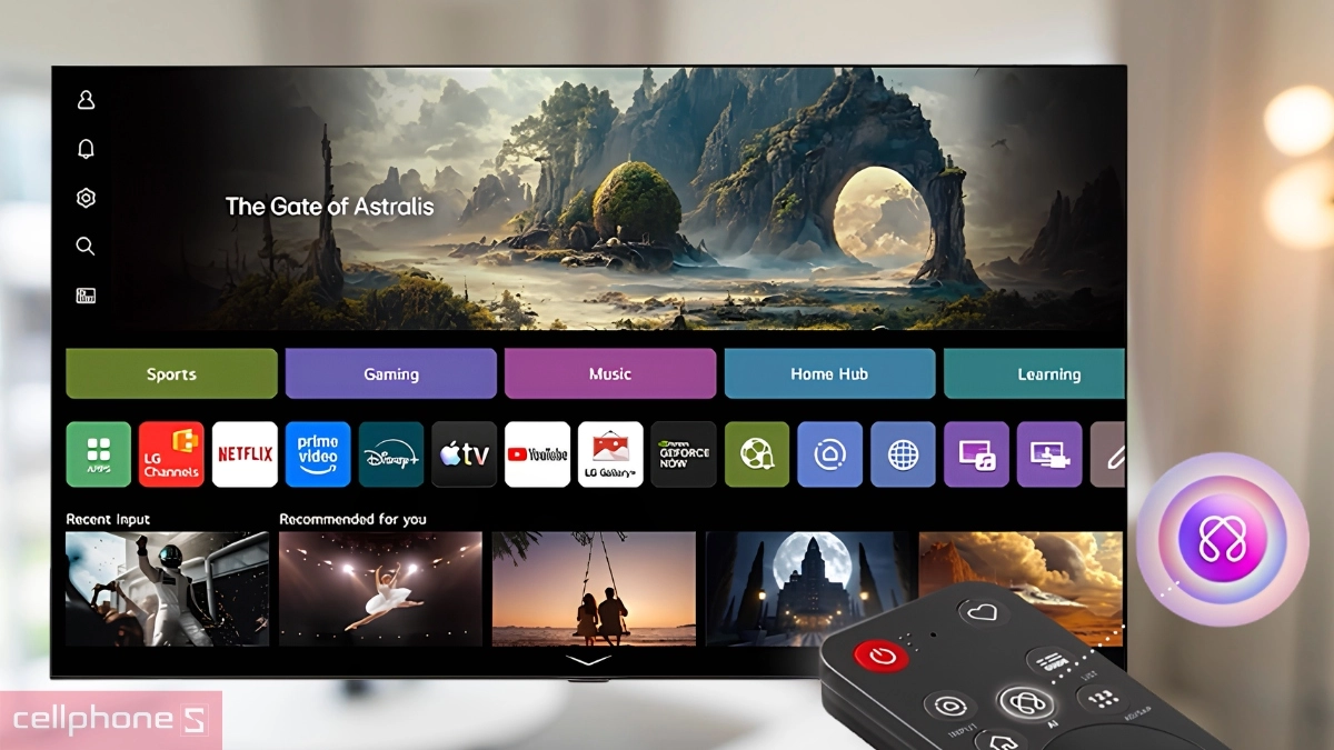 Điều khiển Smart Tivi LG UHD 4K 75 inch 75NU855BPSA