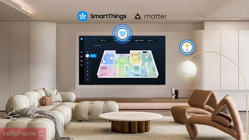 Trợ lý ảo, điều khiển qua app trên Smart Tivi Samsung UHD 43U8500F 4K 43 inch 2025