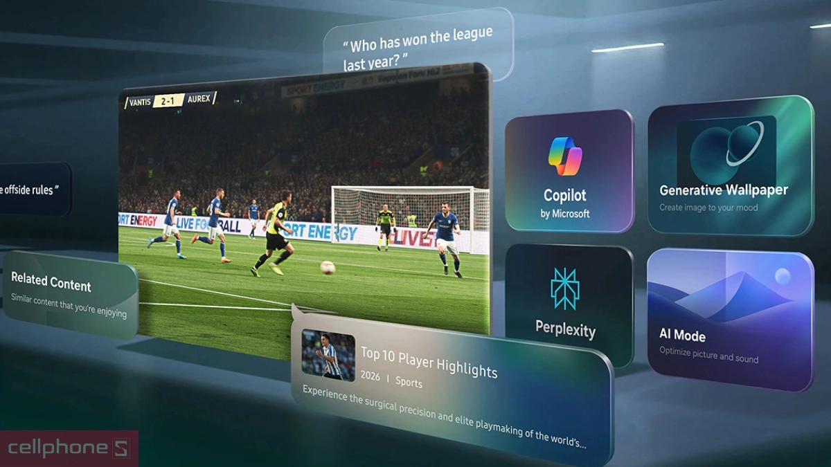Vision AI Companion trên Smart Tivi Samsung Mini LED 4K 65 inch 65M77H