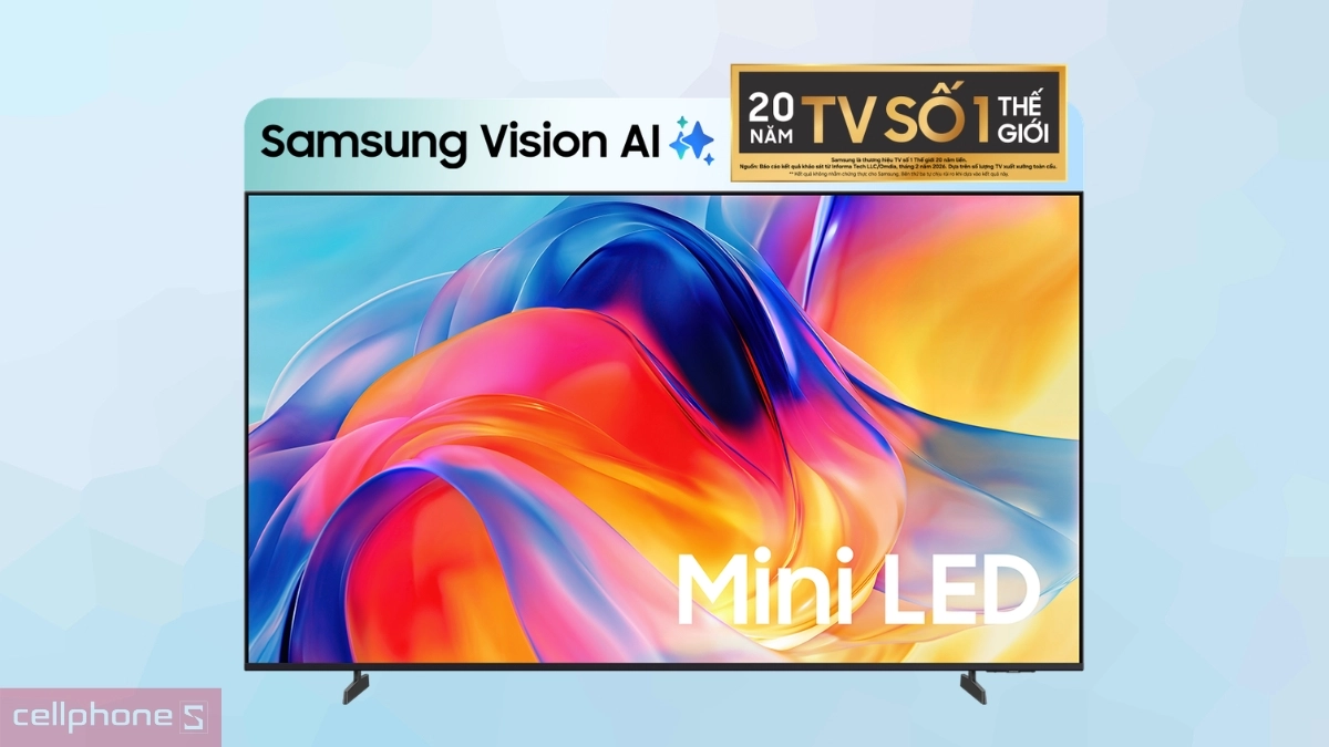 Processor 4K tái tạo hình ảnh trên Smart Tivi Samsung Mini LED 4K 65 inch 65M77H