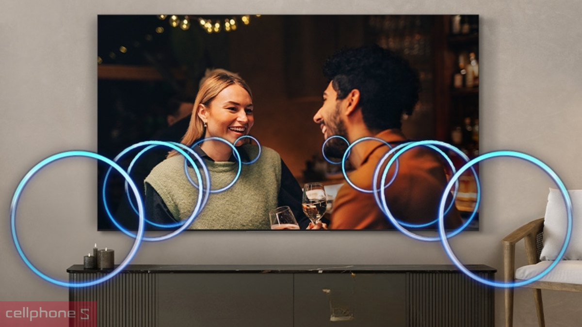 OTS Lite tái tạo âm thanh trên Smart Tivi Samsung Mini LED 4K 65 inch 65M77H
