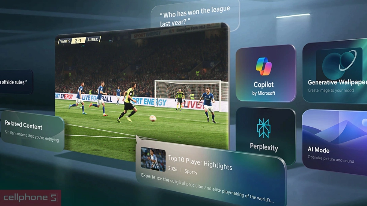 Smart Tivi Samsung Mini LED 4K 85 inch (85M77H) được tích hợp AI