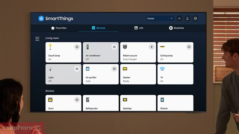 Trợ lý ảo, điều khiển qua app với smart tivi Samsung UHD 70DU7000 4K 70 inch 2024